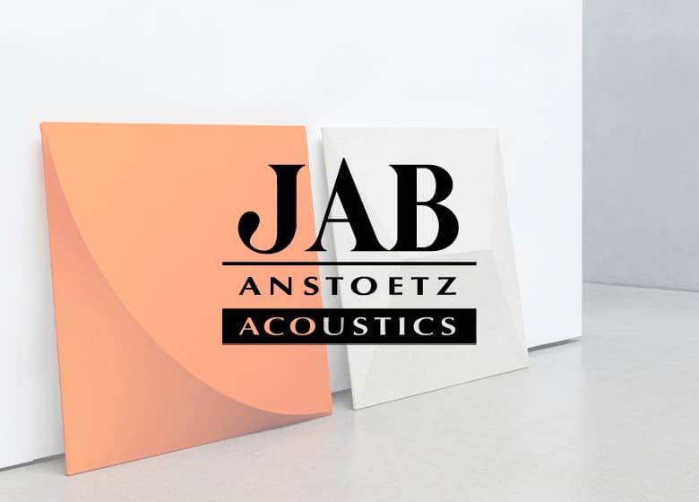 Eine Aufnahme von Acoustic Panels und einem entsprechenden Logo davor.